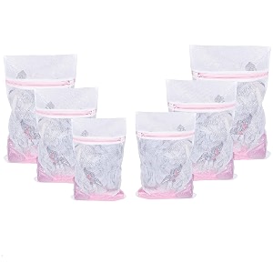 fab ellite mesh laundry wash bags  set of 6 zippered net bags for washing machine  delicates protection for bras lingerie socks sweaters baby clothes amp more