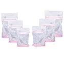 FAB ELLITE Mesh Laundry Wash Bags – Set of 6 Zippered Net Bags for Washing Machine | Delicates Protection for Bras, Lingerie, Socks, Sweaters, Baby Clothes & More