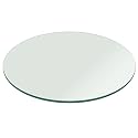 Fab Glass and Mirror Custom Cut Glass Round 1/4"-1/8"-3/16"-5/32" Thick -Tempered Clear Glass Cut to Size 10'' - 72" Table Top