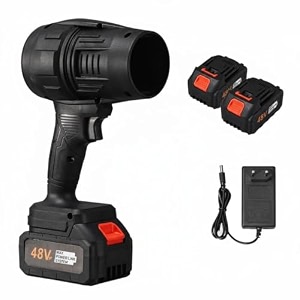 okasta cordless lithium blower amp vacuum cleaner with 2 batteries charger dust bag flexible hose amp multiple nozzles  portable electric air blower for car home ac cleaning amp dust removal