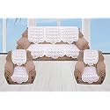 Fab Nation 10-Piece Net Lace Sofa and Chair Cover Set - White - Decorative Panels for 5-Seater Sofa Set - Includes Sofa and Chair Covers - Elegant Protection and Style