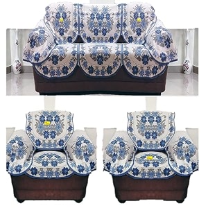 fab nation 10 seater with sofa arm covers in net polyster fabric in blue or dark blue exclusive flower amp leaf sofa coverdesign might vary