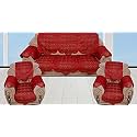 Fab Nation 10 Sofa Panels for a 5 Seater Sofa - Maroon Sofa Cover with 6 ARM Covers
