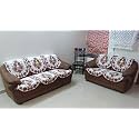 Fab Nation 10 Sofa Panels for A 5 Seater Sofa Set/Floral Design Sofa Cover/Cream Color Sofa Cover - Alluring Brown Color