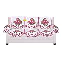 Fab Nation 3 Seater Net Polyster Fabric in Amazing Colored Exclusive Flower Design Sofa Cover with Sofa Arm Covers [Design Might Vary]
