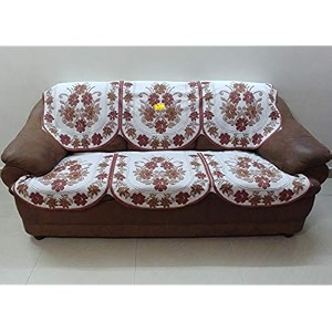 fab nation 3 seater sofa covers set floral brown polyester blend slipcover set - net sofa cover amp chair cover set