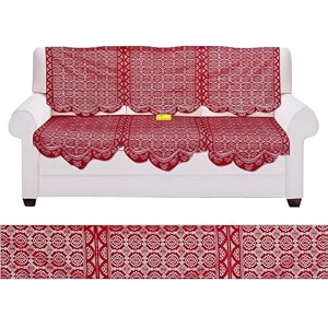 fab nation sofa cover3 seater sofa cover in net poleyster fabric in exclusive italian lace floral design