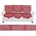 Fab Nation Sofa Cover3 Seater Sofa Cover in Net Poleyster Fabric in Exclusive Italian Lace Floral Design