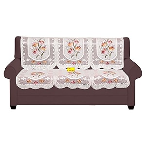 fab nation 6 sofa panels for 3 seater sofa- brown net sofa cover and chair cover set