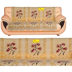 fab nation 6 sofa panels  for 3 seater sofa - yellow net sofa cover amp chair cover set