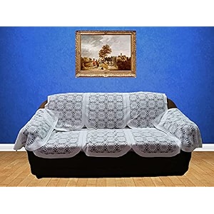 fab nation 8 sofa panels for 3 seater sofa set polyester blend slipcover - net sofa cover amp chair cover set white floral design