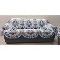 Fab Nation Blue Floral Design Sofa Cover for 3 Seater Sofas with Arm Covers - Blue, White (Polyester Blend)