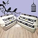 Fab Nation Brown &amp; Cream Color Sofa Cover/Slipcover - 5 Seater Sofa Set/Exclusive Designer Sofa Covers / 3+2 Seater Sofa Cover Sets