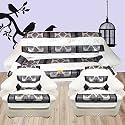 Fab Nation Brown &amp; Cream Color Sofa Cover/Slipcover - 5 Seater Sofa Set/Exclusive Designer Sofa Covers / 3+1+1 Seater Sofa Cover Set