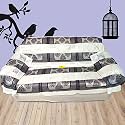 Fab Nation Brown &amp; Cream Color Sofa Cover/Slipcover - 3 Seater Sofa Set/Exclusive Designer Sofa Covers / 3 Seater Sofa Cover Sets with Arm Covers