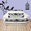 Fab Nation Brown &amp; Cream Color Sofa Cover/Slipcover - 2 Seater Sofa Set/Exclusive Designer Sofa Covers / 2 Seater Sofa Cover Sets