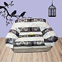 Fab Nation Brown &amp; Cream Color Sofa Cover/Slipcover - 2 Seater Sofa Set/Exclusive Designer Sofa Covers / 2 Seater Sofa Cover Sets with Arm Covers