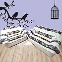 Fab Nation Brown &amp; Cream Color Sofa Cover/Slipcover - 5 Seater Sofa Set/Exclusive Designer Sofa Covers/ 3+2 Seater Sofa Cover Sets with Arm Covers