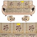Fab Nation Combo of 10 Polyester Blend Sofa Panels for 5 Seater and Net Cover Set (Yellow)