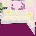 Fab Nation Cotton L Shape Sofa Covers for 5 Seater Sofa Set | Sofa Slipcovers for 3 + 2 Seaters Cover with 2 Arms + 1 Table Cover | Black &amp; White
