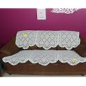 Fab Nation Elegant Floral 3 Seater with in Net Polyster Fabric in Excluive Rose Design