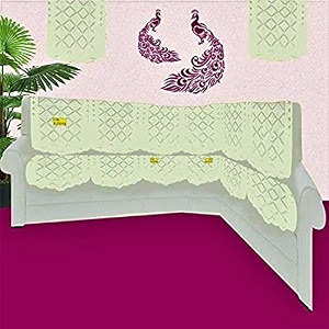 fab nation floral cotton blend large size l shape 56 seater 15 pcs sofa cover set  2 tripple seater 2 double seater 2 single seater 2 single arm covers  beige for living room