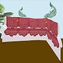 Fab Nation L Shaped Sofa Covers Floral Design, Mahrun/Red - (12 Pc Uncut Net Sofacover Panels) - Perfect for A 6 Seater Sofa Set with A Corner Seat Sofa