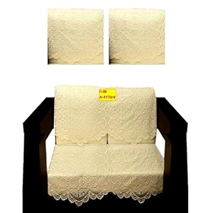 fab nation set of 2 seater sofa covers with arms set beige polyster net sofa cover  stylish amp protective furniture covering