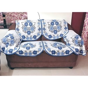 fab nation set of 2 seater sofa covers with arms set sofa cover white amp blue premium polyster net sofa cover