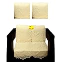 Fab Nation Set of 2 Seater Sofa Covers with Arms Set Beige, Polyster Net Sofa Cover | Stylish &amp; Protective Furniture Covering