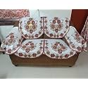 Fab Nation Set of 2 Seater Sofa Covers with Arms Set Floral Brown, Polyster Net Sofa Cover | Stylish &amp; Protective Furniture Covering