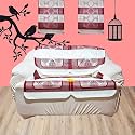 Fab Nation Maroon &amp; Cream Color Sofacover/Slipcover with Arms - 2 Seater Sofa Set/Exclusive Designer Sofa Covers / 2 Seater Sofa Cover Sets