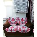 Fab Nation Luxurious 2 Seater Net Polyster Fabric Pink Floral Sofa Cover