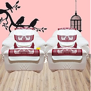 fab nation maroon amp cream color sofa coverslipcover - 11 seater sofa setexclusive designer sofa coverssingle seater sofa cover set