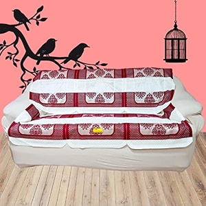 fab nation maroon amp cream color sofacoverslipcover - 3 seater sofa setexclusive designer sofa covers  32 seater sofa cover sets