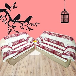 fab nation maroon amp cream color sofacoverslipcover - 5 seater sofa setexclusive designer sofa covers 32 seater sofa cover sets with arm covers