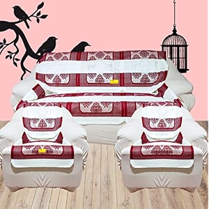 fab nation maroon amp cream color sofa coverslipcover - 5 seater sofa setexclusive designer sofa covers  311 seater sofa cover set