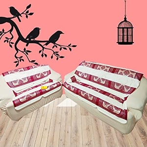 fab nation maroon amp cream color sofacoverslipcover - 5 seater sofa setexclusive designer sofa covers  32 seater sofa cover sets