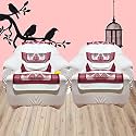 Fab Nation Maroon &amp; Cream Color Sofa Cover/Slipcover - 1.1 Seater Sofa Set/Exclusive Designer Sofa Covers/Single Seater Sofa Cover Set