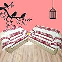 Fab Nation Maroon &amp; Cream Color Sofacover/Slipcover - 5 Seater Sofa Set/Exclusive Designer Sofa Covers/ 3+2 Seater Sofa Cover Sets with Arm Covers