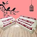 Fab Nation Maroon &amp; Cream Color Sofacover/Slipcover - 5 Seater Sofa Set/Exclusive Designer Sofa Covers / 3+2 Seater Sofa Cover Sets