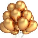 Fab Nation Metallic Balloons - 25 Pcs | For Birthday Decoration/Parties/Anniversary/Bridal Shower/Theme Party/Wedding (Set of 25, Golden)