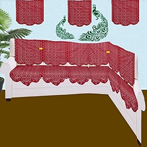 fab nation cotton l shape sofa covers for 7 seater sofa set  sofa slipcovers for 4  3 seaters cover with 2 arms  maroon