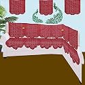 Fab Nation Cotton L Shape Sofa Covers for 7 Seater Sofa Set | Sofa Slipcovers for 4 + 3 Seaters Cover with 2 Arms | Maroon