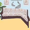 Fab Nation NET Polyester L Shape 5/6 Seater Floral Sofa Cover with Arm Covers (Brown, 30x23 inches, 2pc Tripple-Seater, 2 pc Double-Seater, 2pc Single Seater, 2 pc Single Arm Covers)