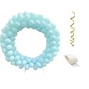 Fab Nation Pack of 100 Cool Aqua Color Balloons with Arch Tape &amp; Ribbon - Premium Latex Balloons for Arches &amp; Decorations | Ideal for Parties, Weddings, and Events | Easy Assembly &amp; Elegant Finish