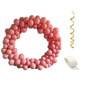 fab nation pack of 100 coral color balloons with arch tape amp ribbon - premium latex balloons for arches amp decorations  ideal for parties weddings and events  easy assembly amp elegant finish