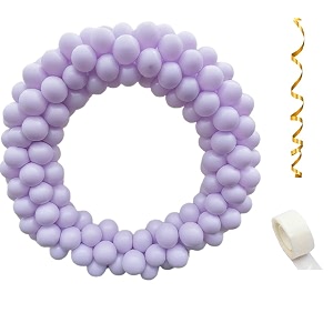 fab nation birthday decoration kit  pack of 200 lavender balloons with garland strip amp ribbon  latex balloons for birthday  decoration items for parties weddings and events