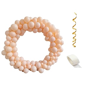 fab nation pack of 100 peach color balloons with arch tape amp ribbon - premium latex balloons for arches amp decorations  ideal for parties weddings and events  easy assembly amp elegant finish