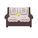 Fab Nation Polyester Floral Seater Sofa Covers Set Brown, Net Sofa Cover, Brown, Large Set of 2